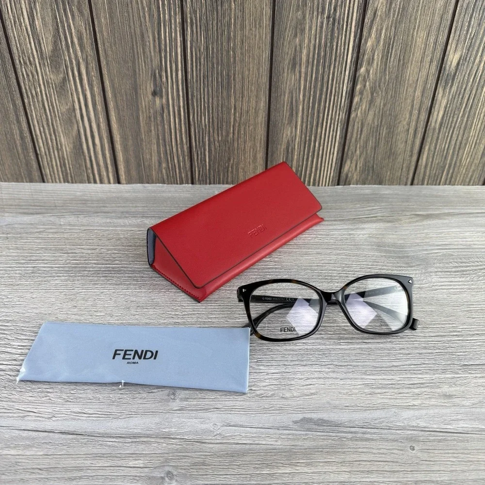 Fendi FF 0414 086 Womens Havana Eyeglasses Frames 53-17-140 Made in Italy